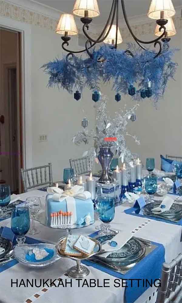 Hannukkah table setting