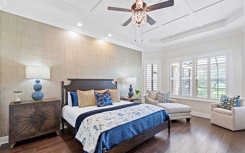 Photo of different types of lighting in bedroom