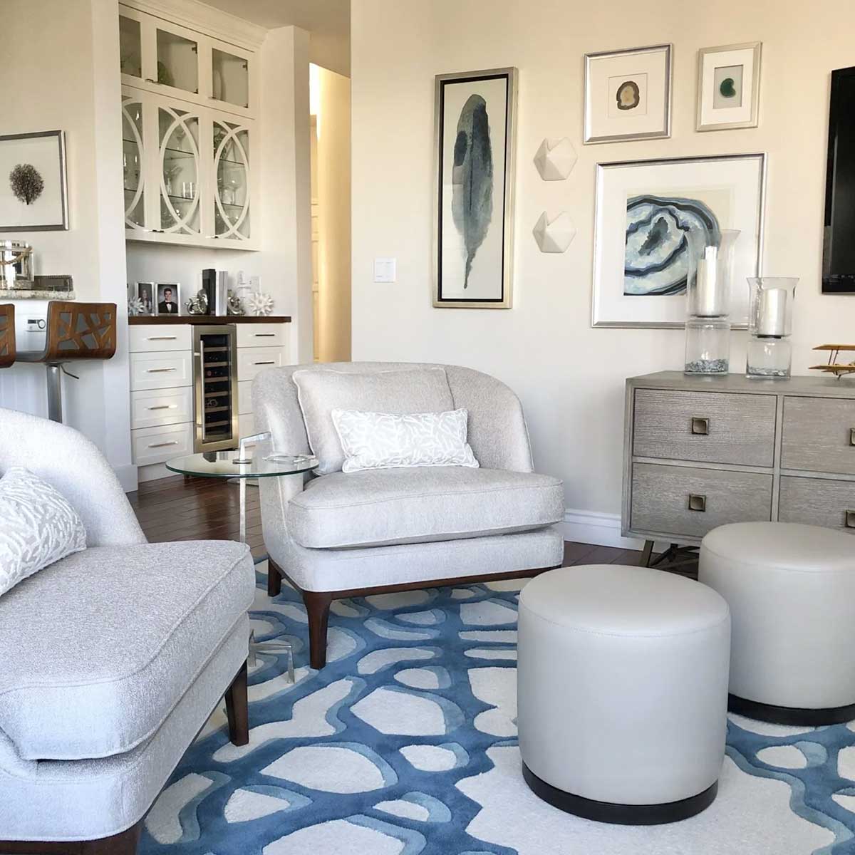 Living room designed by a San Antonio interior designer
